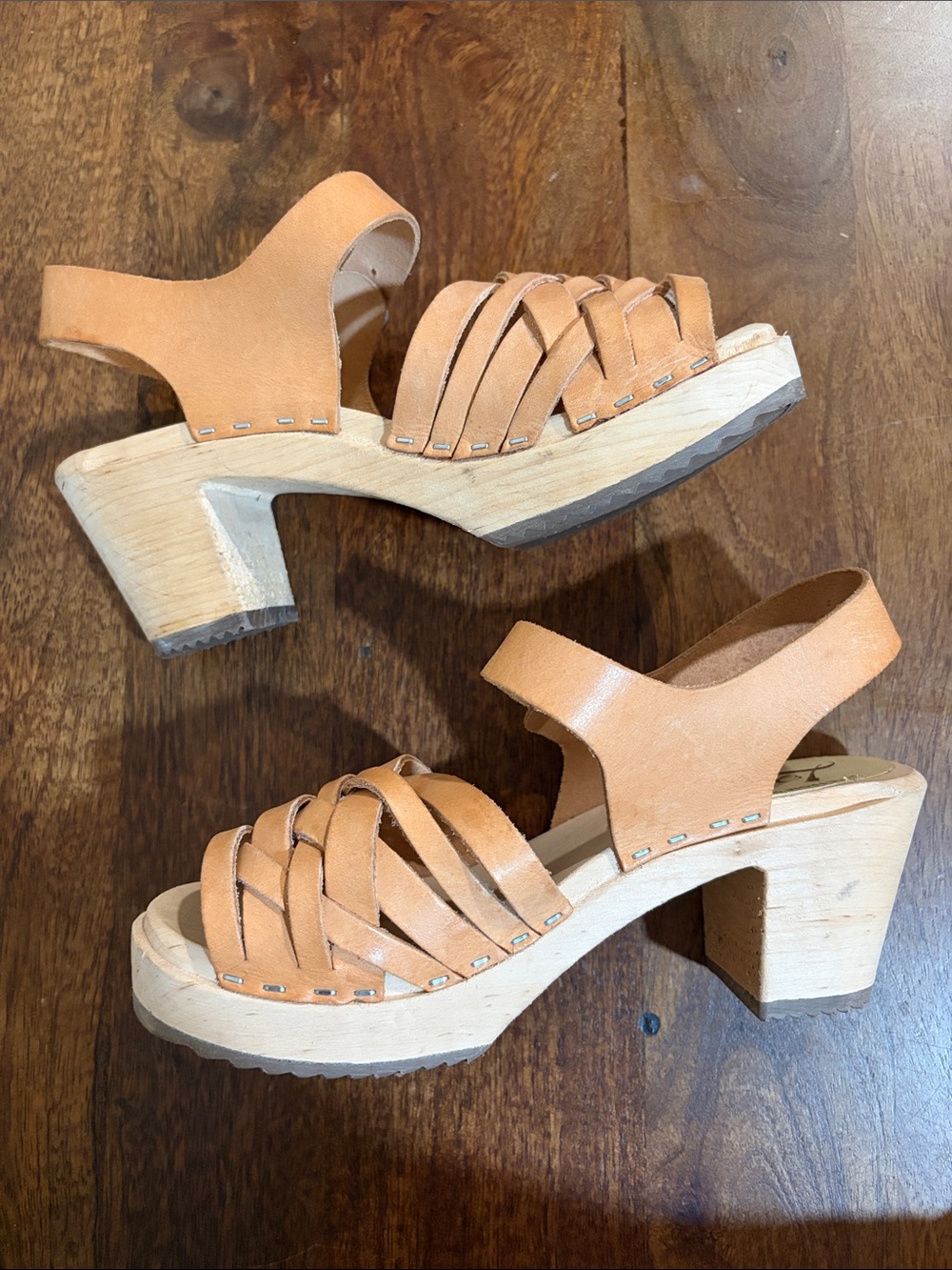 Lotta From Stockholm Tan Woven Leather Slingback Sandals